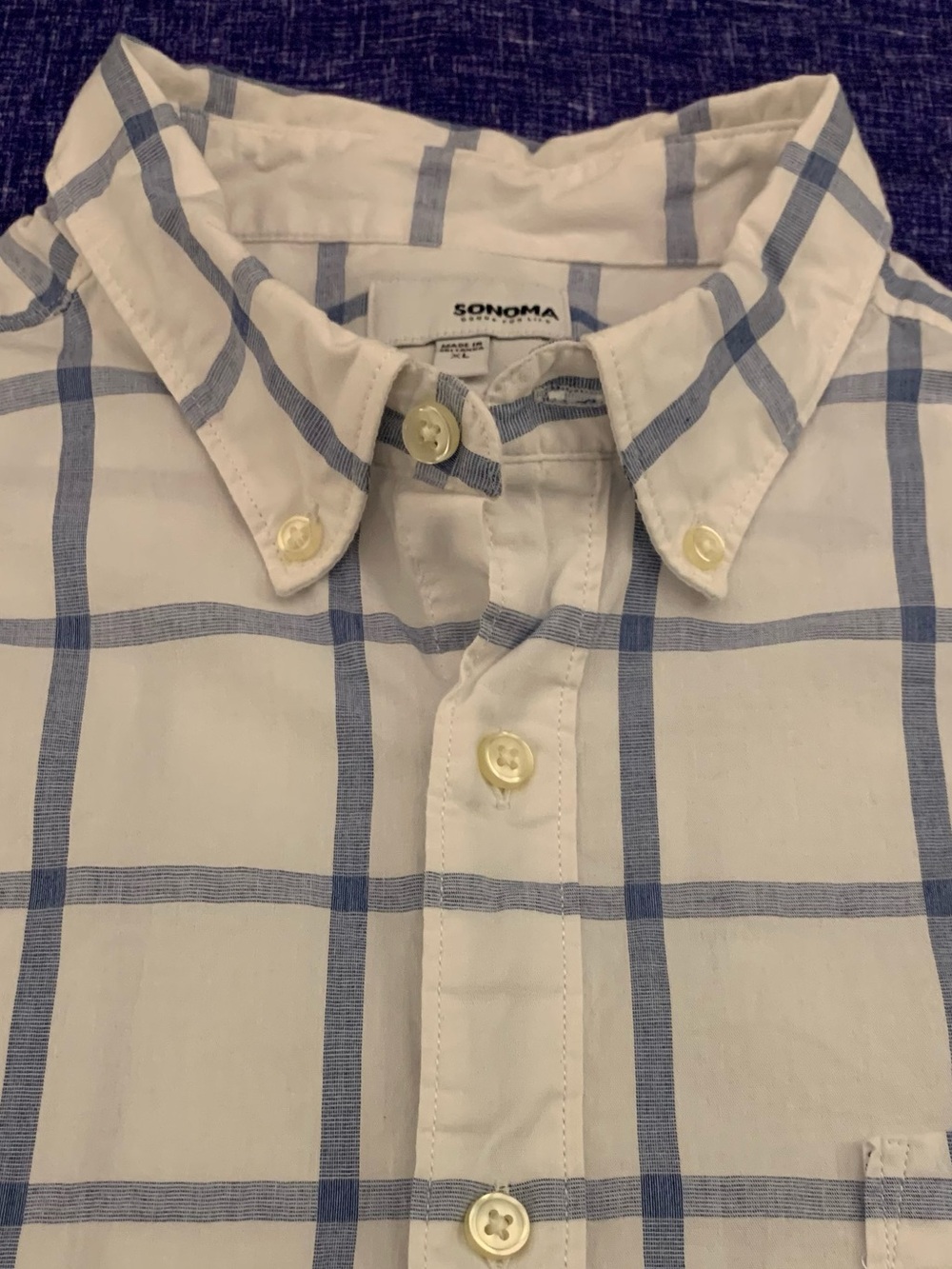 SONOMA LS Blended Cotton Basket Weave Shirt